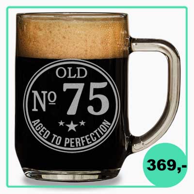 Dárek - pivní půllitr k 75. narozeninám