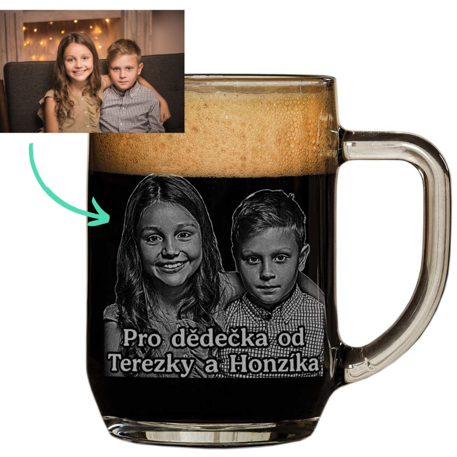 Dárek pro dědu - Půllitr s fotkou