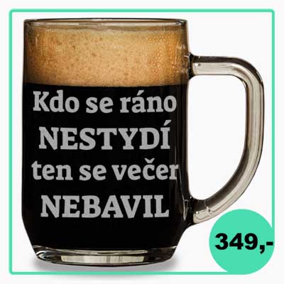 Pivní půllitr Kdo se ráno nestydí, ten se večer nebavil