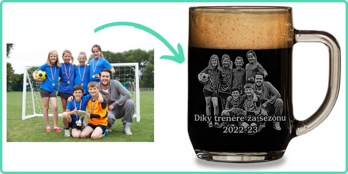 Dárek pro trenéra - půllitr s fotkou